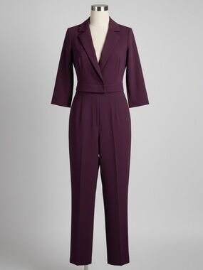 Sophisticated Plum Blazer Jumpsuit